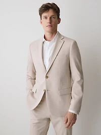 Slim-Fit Light Pink Suit Blazer