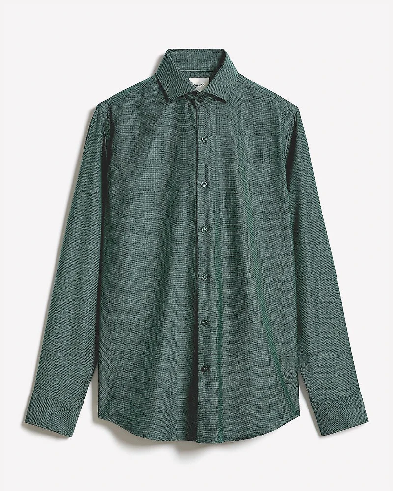 Chemise Habillée à Coupe Ajustée en Dobby Deux Tons