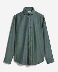 Chemise Habillée à Coupe Ajustée en Dobby Deux Tons