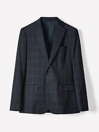 Veston de Complet Carreauté Marine à Coupe Étroite
