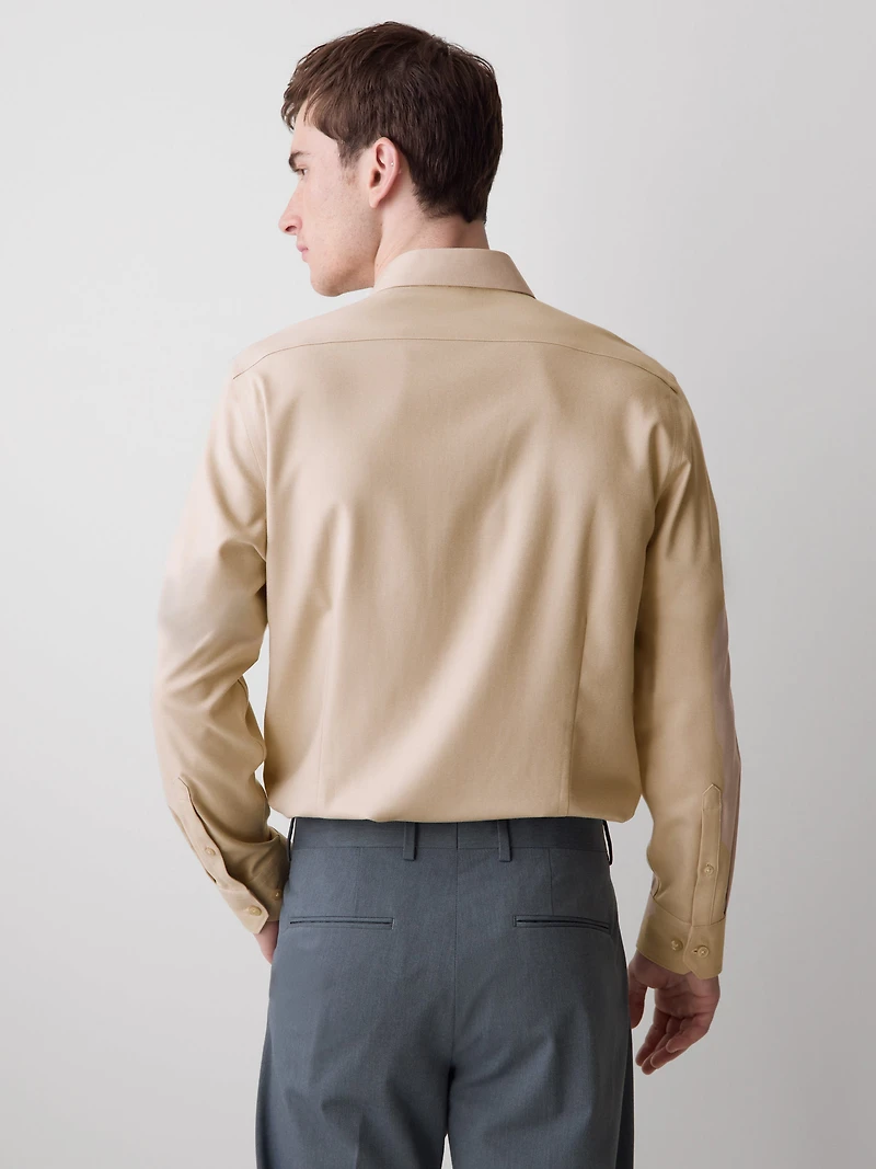 Chemise Habillée Chiné en Style Tricot à Coupe Étroite