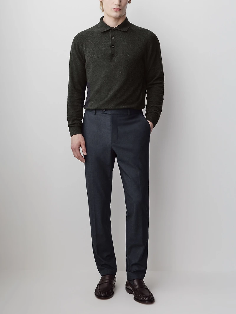 Pantalon en Mélange de Laine à Jambe Étroite