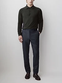 Pantalon en Mélange de Laine à Jambe Étroite