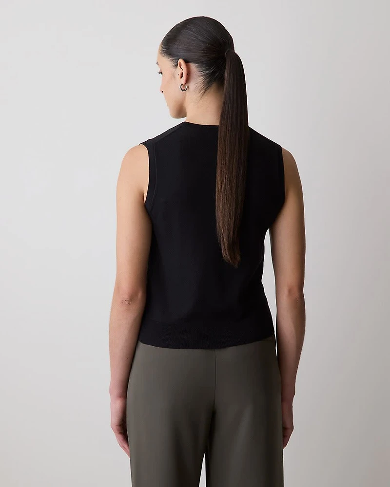 Sleeveless Scoop-Neck Sweater