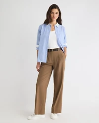 Pantalon à Taille Haute et Jambe Large