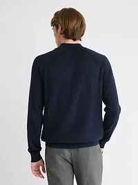 Pull à Col Montant Demi-Zip et Manches Longues
