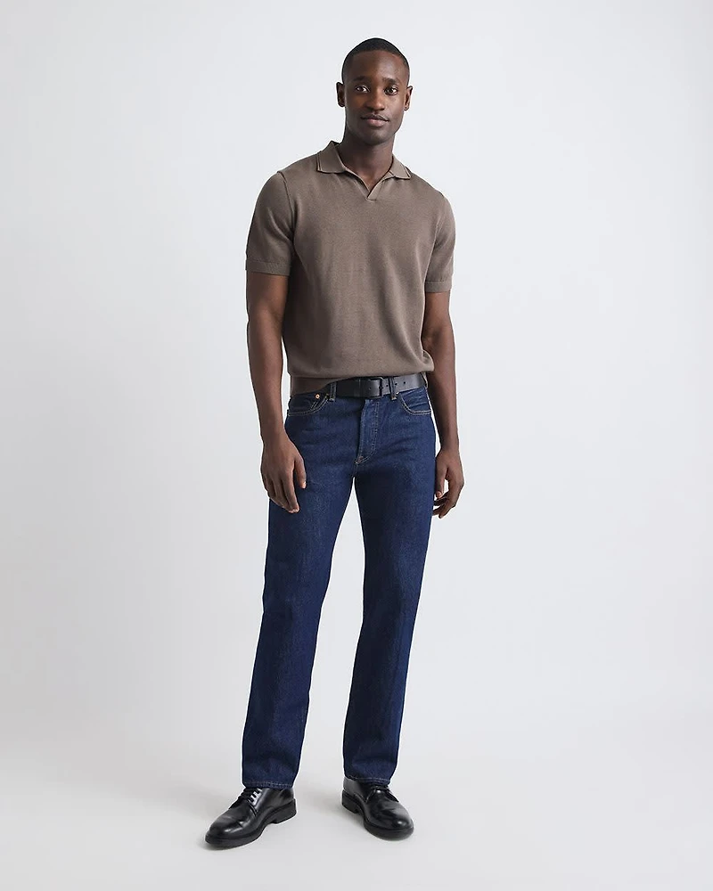 Polo à Manches Courtes en Coton avec Col Johnny