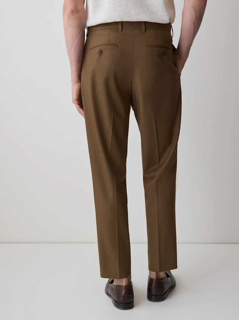 Pantalon de Complet Tabac à Jambe Fuselée