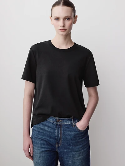T-Shirt en Coton à Manches Courtes