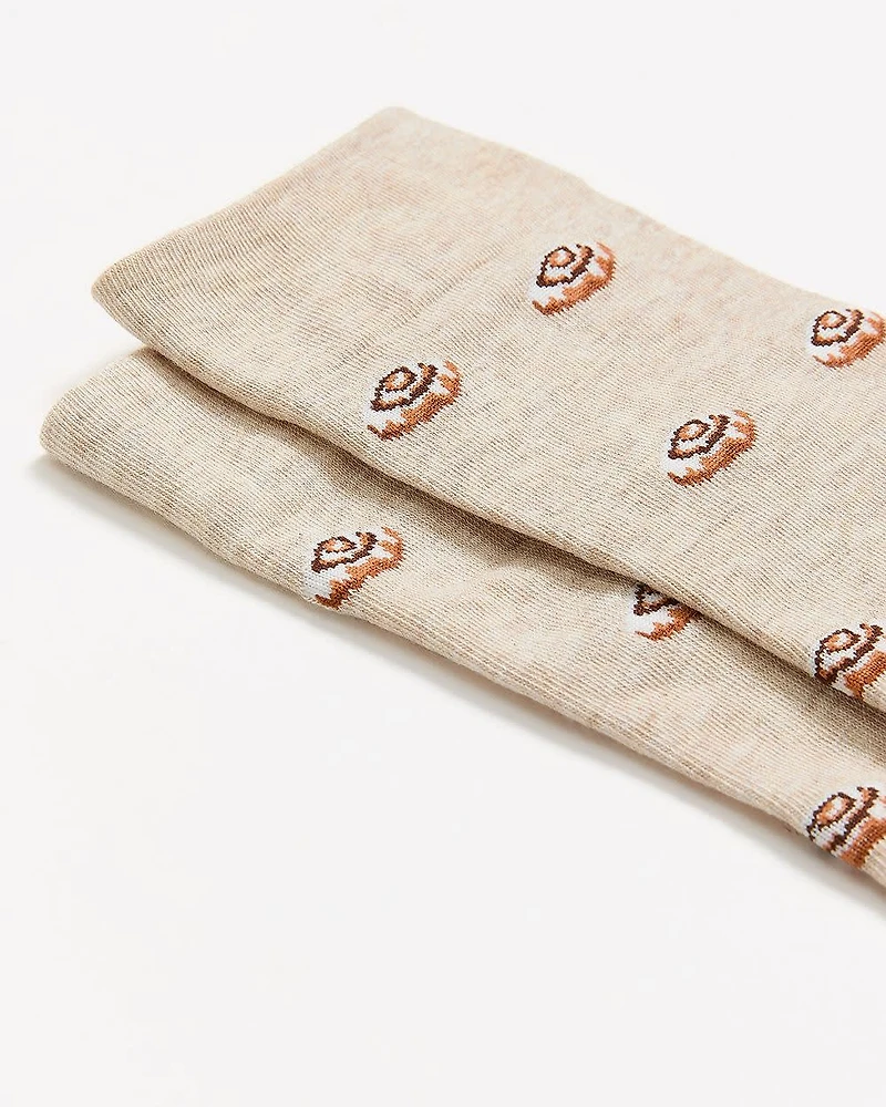 Crew Socks with Cinnamon Rolls