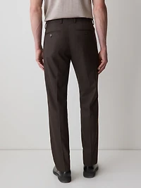 Slim Fit Dark Brown Brushed Twill Pant