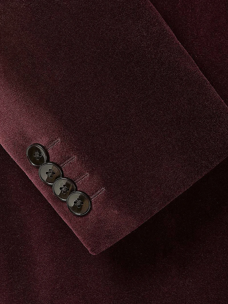 Tailored Fit Velvet Suit Blazer