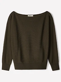Long-Sleeve Off-the-Shoulder Merino-Wool Sweater