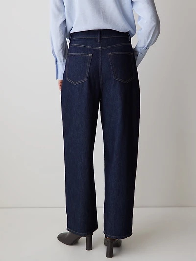 Jeans à Taille Haute et Jambe Ballon