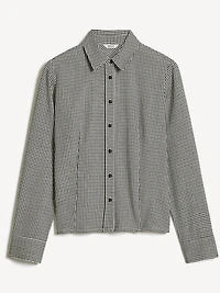 Plaid Long-Sleeve Buttoned-Down Blouse