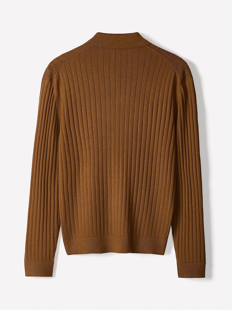 Long-Sleeve Sweater with Johnny Collar