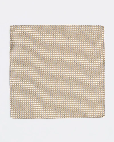 Beige and Grey Handkerchief with Geometric Pattern