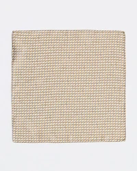 Beige and Grey Handkerchief with Geometric Pattern