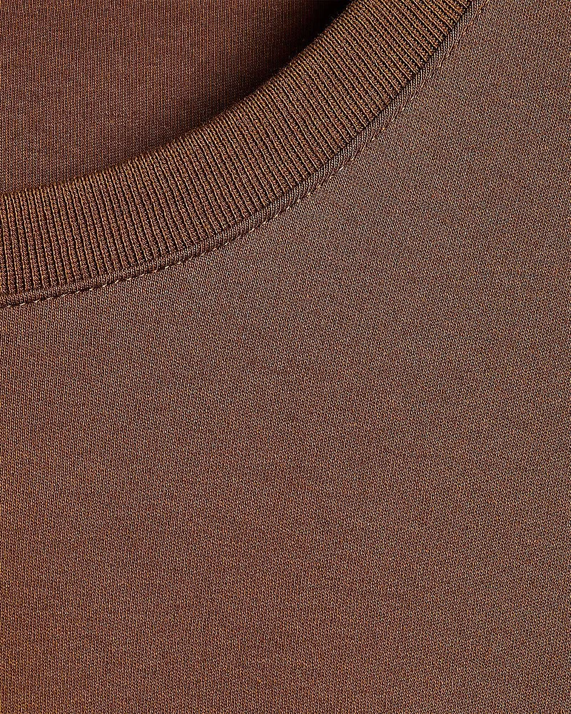 T-Shirt Uni à Manches Courtes et Col Rond