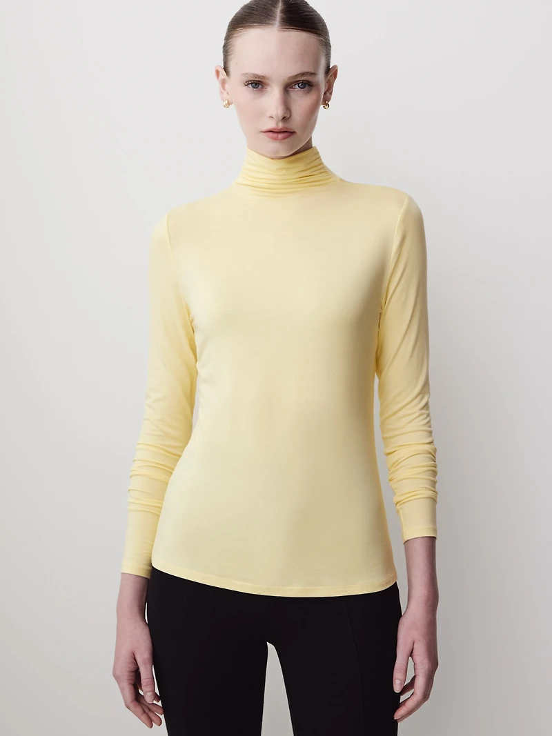 Long-Sleeve Mock-Neck Top