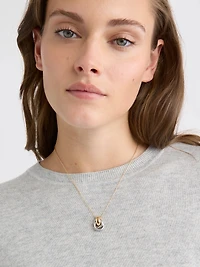 Collier à Chaîne avec Pendentif Style Heurtoir à Deux Tons