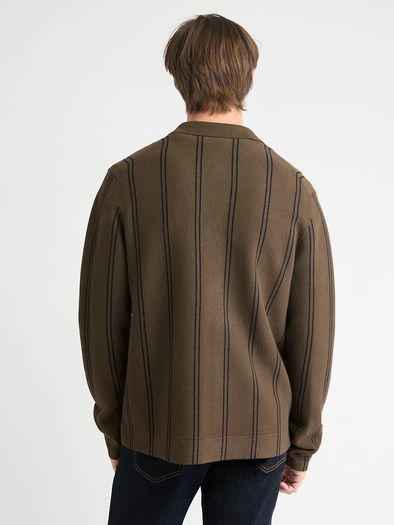 Cardigan en Mailles de Milan avec Col Chemisier