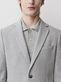 Slim Fit Knit Blazer