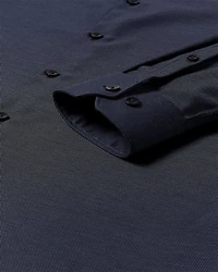 Chemise Habillée à Coupe Ajustée en Dobby Deux Tons