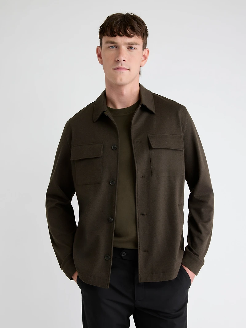 Chocolate Shacket with Chest Pockets