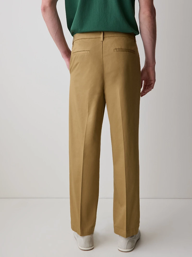 Pantalon Ample Plissé à Jambe Droite