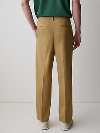 Pantalon Ample Plissé à Jambe Droite