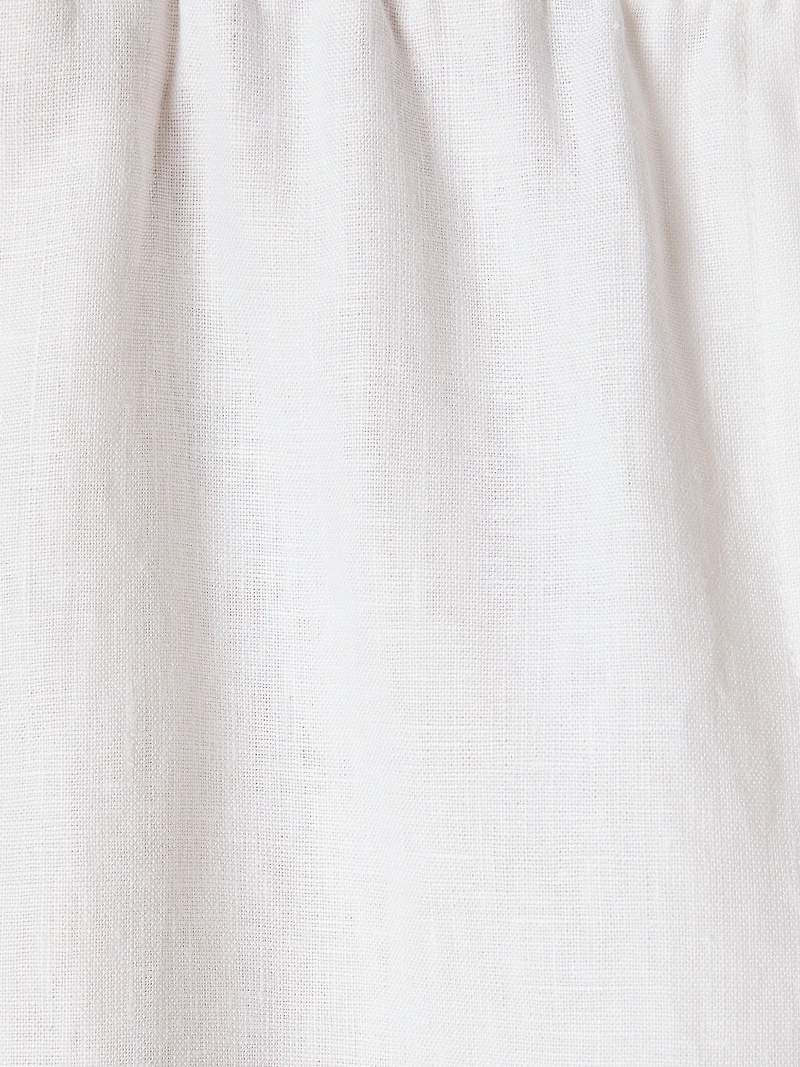 Pantalon en Lin à Taille Mi-Haute et Jambe Large