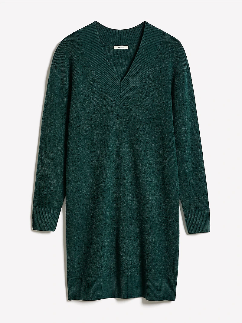 Robe Courte à Manches Longues et Col V