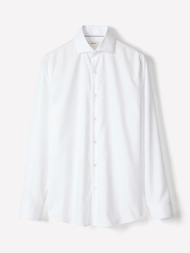 Tailored-Fit Solid Twill Dress Shirt