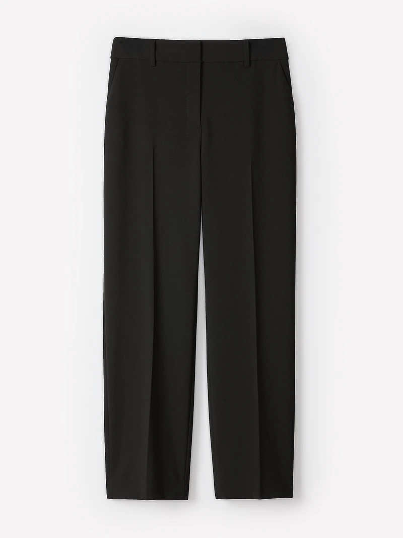 Mid-Rise Straight-Leg Cropped Pant