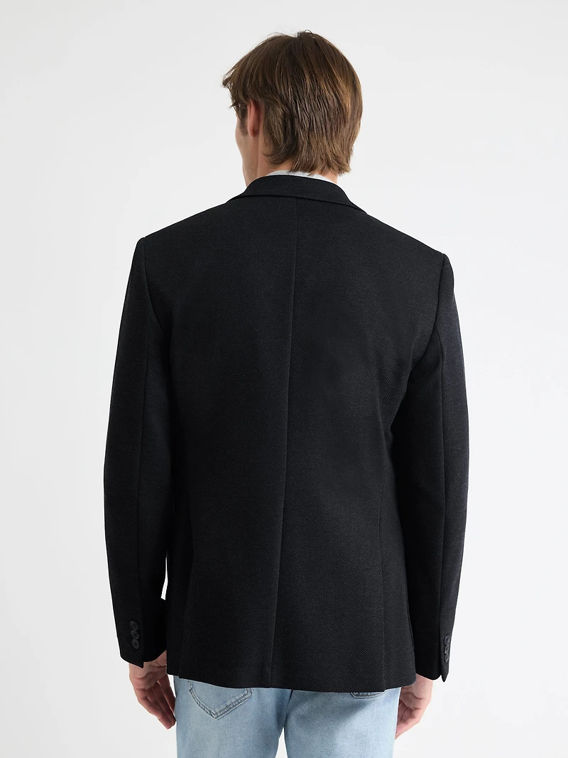 Veston en Tricot Texturé à Coupe Étroite