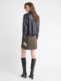 Short Faux Leather Jacket