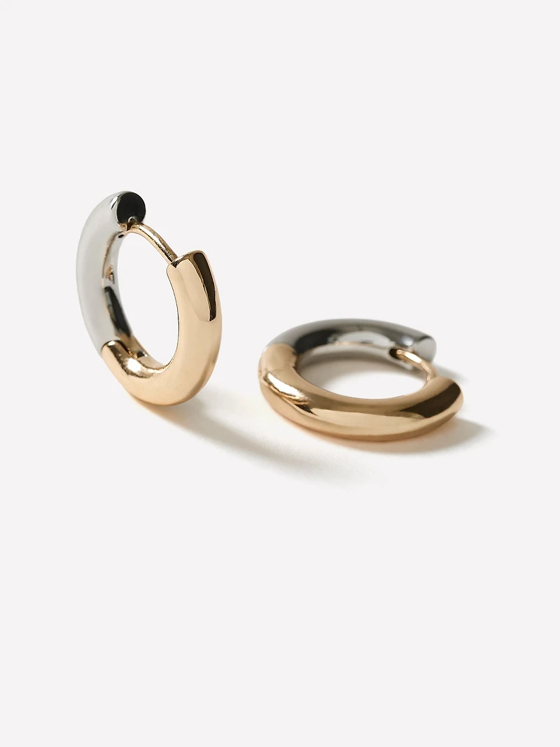 Two-Tone Hoop Earrings
