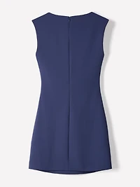 Robe Courte Sans Manches à Col Rond