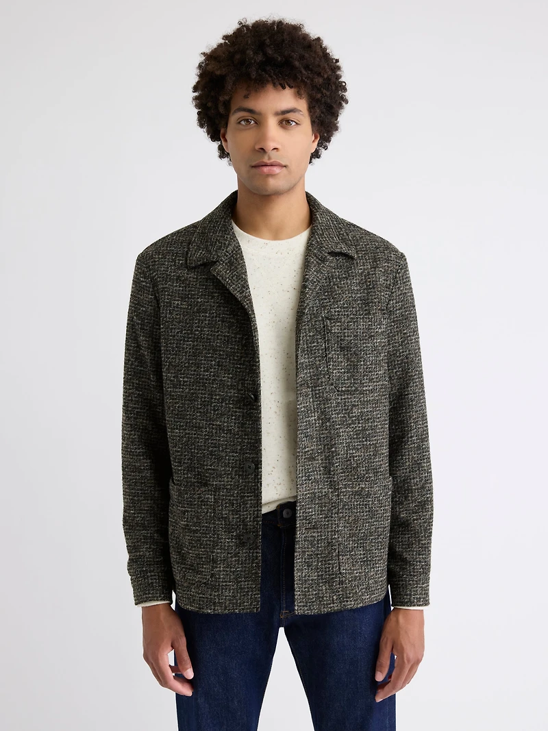 Veste-Chemise à Motif Pied-de-Poule