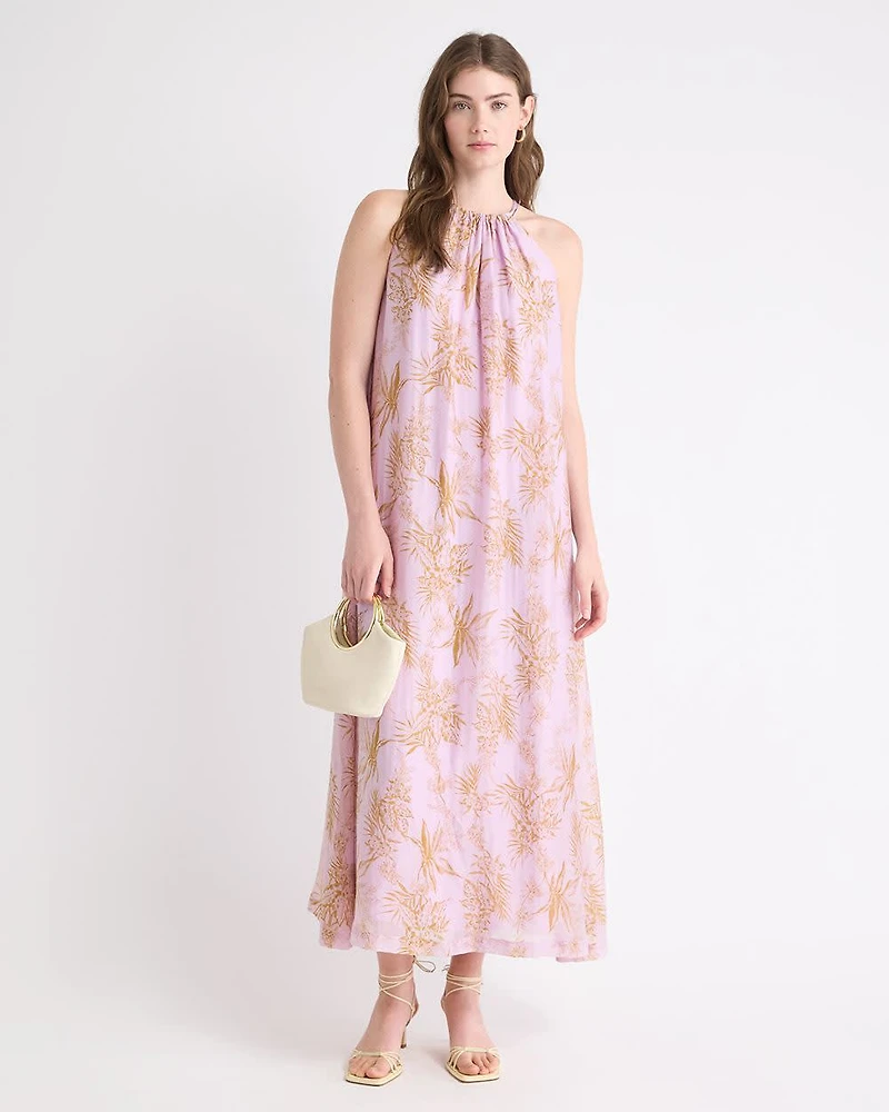 Sleeveless Halter-Neck Maxi Dress