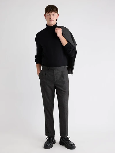 Tweed-Effect Tapered-Leg Pant