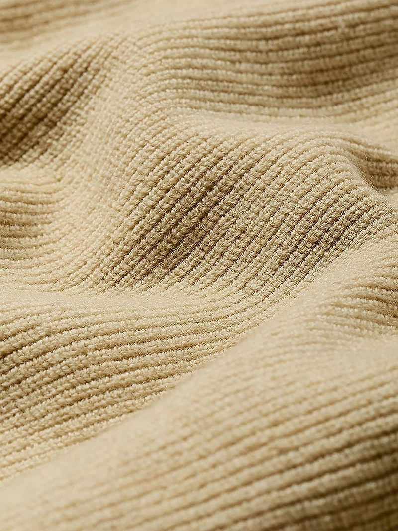 Pull à Manches Longues avec Boutons et Col Montant