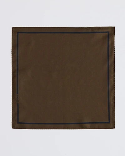 Solid Brown Handkerchief with Logo
