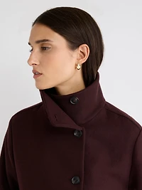 Wool-Blend Funnel-Neck Jacket