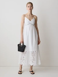 Robe Maxi à Oeillets Sans Manches Col en Coeur