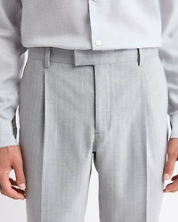 Pleated Tapered-Leg Striped Suit Pant