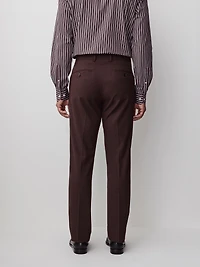 Pantalon de Complet Bourgogne à Coupe Étroite