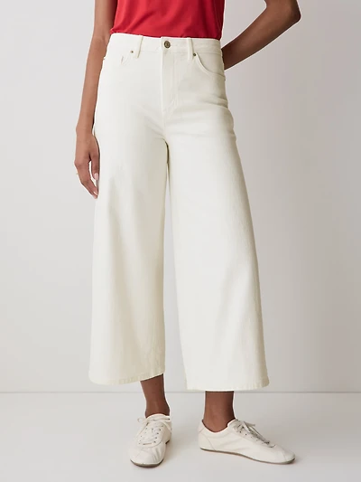 High-Rise Wide-Leg Cropped Jeans