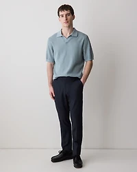 Cotton Short-Sleeve Polo with Johnny Collar